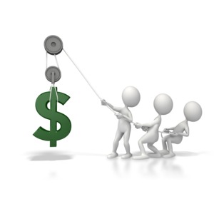 Lift Dollar Fundraiser PowerPoint clipart graphic preview.
