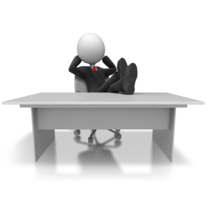 Businessman Relax Desk PowerPoint clipart graphic preview.