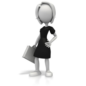 Business Woman Pose PowerPoint clipart graphic preview.