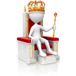 Stick Figure King On Throne PowerPoint clipart graphic preview.