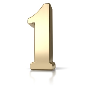 Gold One PowerPoint clipart graphic preview.