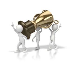 Team Trophy PowerPoint clipart graphic preview.