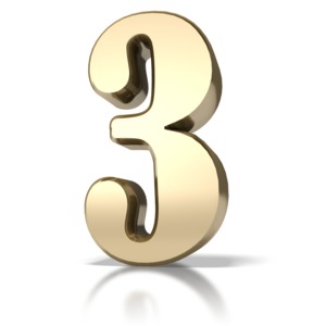 Gold Three PowerPoint clipart graphic preview.