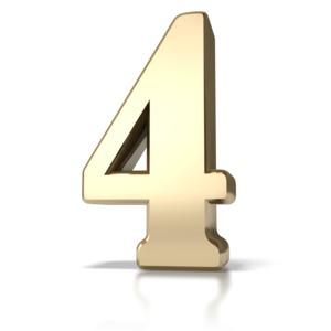 Gold Four PowerPoint clipart graphic preview.