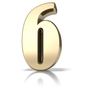 Gold Six PowerPoint clipart graphic preview.