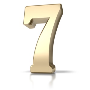 Gold Seven PowerPoint clipart graphic preview.