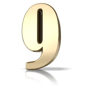 Gold Nine PowerPoint clipart graphic preview.