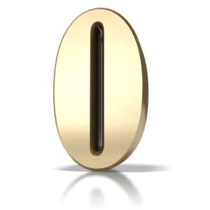 Gold Zero PowerPoint clipart graphic preview.