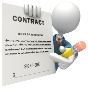 Contract Salesman Signature PowerPoint clipart graphic preview.