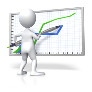 Stick Figure Drawing Graph PowerPoint clipart graphic preview.