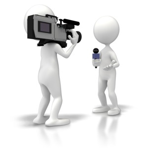 News Crew Reporter PowerPoint clipart graphic preview.