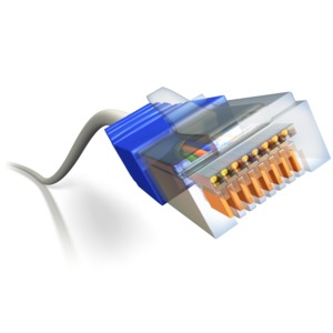 Cat 5 Internet Network Cable PowerPoint clipart graphic preview.