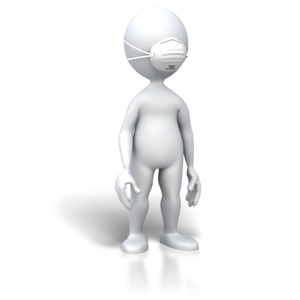 Stick Figure With Protective Mask PowerPoint clipart graphic preview.