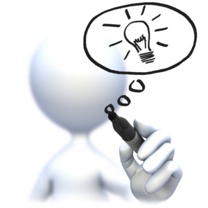 Drawing Light Bulb With Pen PowerPoint clipart graphic preview.