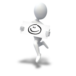 Happy Face Stick Figure Jumping PowerPoint clipart graphic preview.
