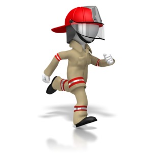 Firefighter Running PowerPoint clipart graphic preview.