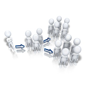 Down the Chain of Command PowerPoint clipart graphic preview.