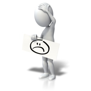 Sad Face Stick Figure Sign PowerPoint clipart graphic preview.