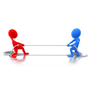 One On One Competition PowerPoint clipart graphic preview.