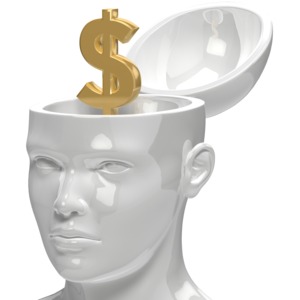 Dollar Inside Head PowerPoint clipart graphic preview.