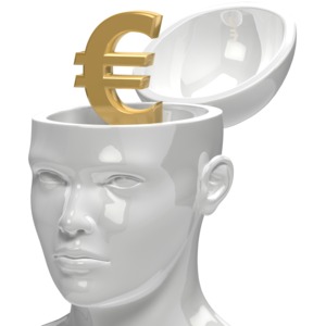 Euro Inside Head PowerPoint clipart graphic preview.