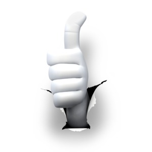 Hole Hand Thumbs Up PowerPoint clipart graphic preview.