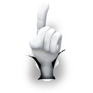Hole Hand Number One PowerPoint clipart graphic preview.