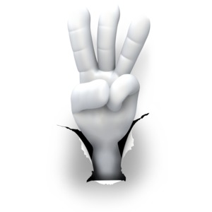 Hole Hand Number Three PowerPoint clipart graphic preview.