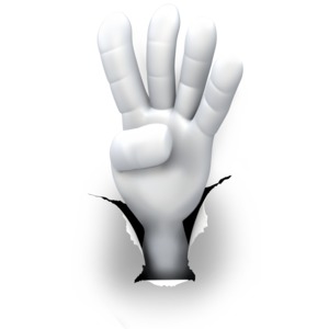 Hole Hand Number Four PowerPoint clipart graphic preview.