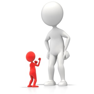 Fighting A Giant PowerPoint clipart graphic preview.