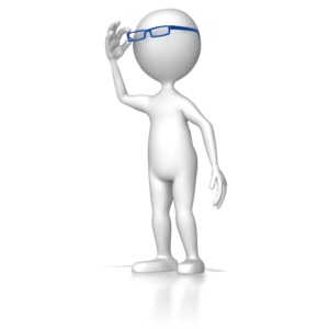Stick Figure Wearing Glasses PowerPoint clipart graphic preview.