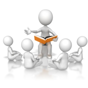 Reading To Group of Children PowerPoint clipart graphic preview.