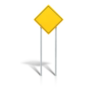 Blank Road Sign PowerPoint clipart graphic preview.