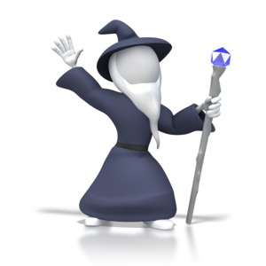 Wizard Pose PowerPoint clipart graphic preview.