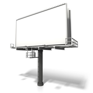 Angled Billboard Display PowerPoint clipart graphic preview.