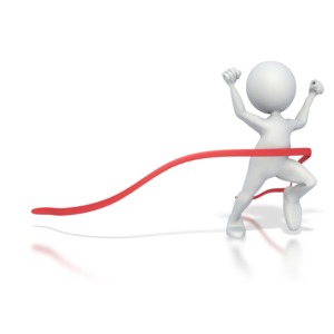 Stick Figure Race Finish PowerPoint clipart graphic preview.