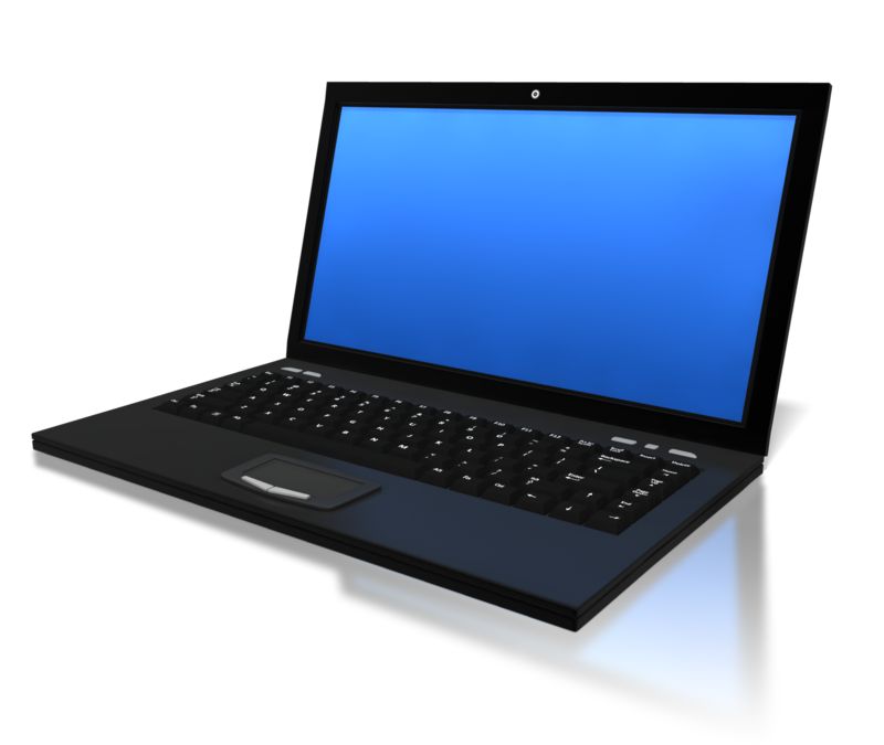 High-resolution clipart illustration of Blue Screen Laptop, designed for corporate facility safety compliance, residential property access control, and physical security asset management.