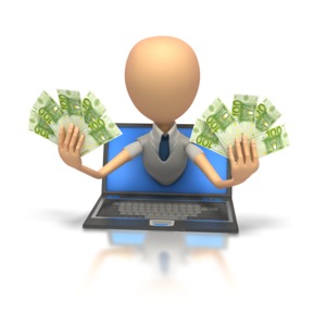 Internet Money Euro PowerPoint clipart graphic preview.