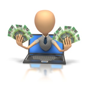 Internet Money Australian PowerPoint clipart graphic preview.