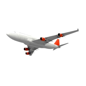 Commercial Airplane Angle PowerPoint clipart graphic preview.