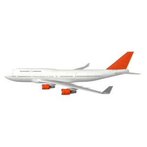 Commercial Airplane Profile PowerPoint clipart graphic preview.