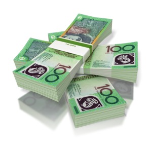 Money Three Stack Australian PowerPoint clipart graphic preview.