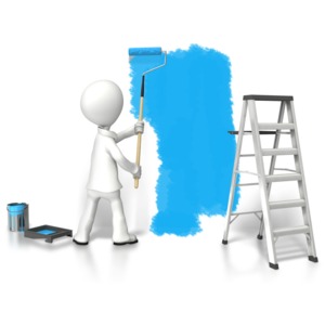 Stick Figure Painting Wall PowerPoint clipart graphic preview.