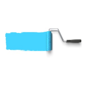 Roller Painting Wall PowerPoint clipart graphic preview.
