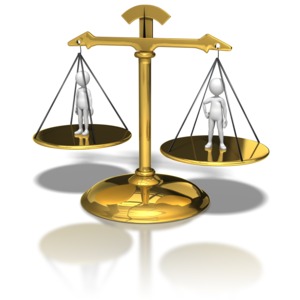 Stick Figures On A Scale PowerPoint clipart graphic preview.