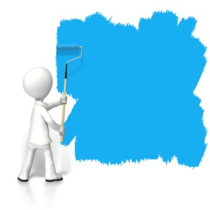 Stick Figure Paint Large Space PowerPoint clipart graphic preview.