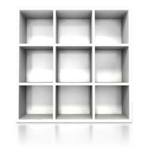 White Container Shelve PowerPoint clipart graphic preview.