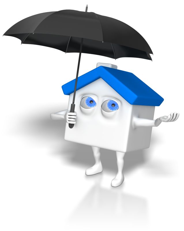 High-resolution clipart illustration of House Holding Umbrella, designed for corporate facility safety compliance, residential property access control, and physical security asset management.