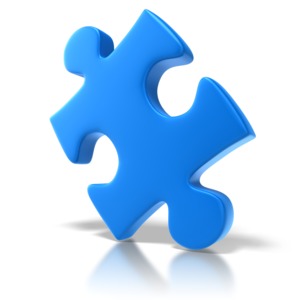 Single Puzzle Piece PowerPoint clipart graphic preview.