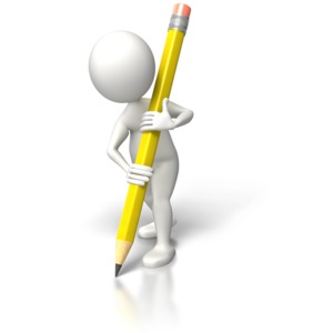 Writing With Pencil Large PowerPoint clipart graphic preview.